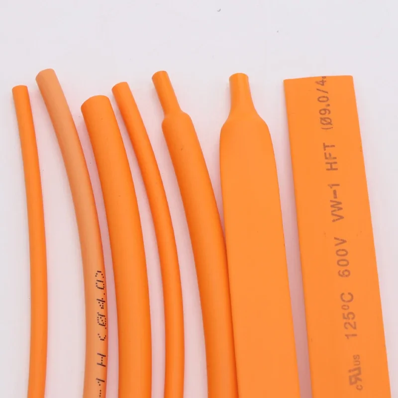 1Meter Orange Dia 1 2 3 4 5 6 7 8 9 10 12 14 16 20 25 30 40 50 Mm Heat Shrink Tube 2:1 Polyolefin Thermal Cable Sleeve Insulated