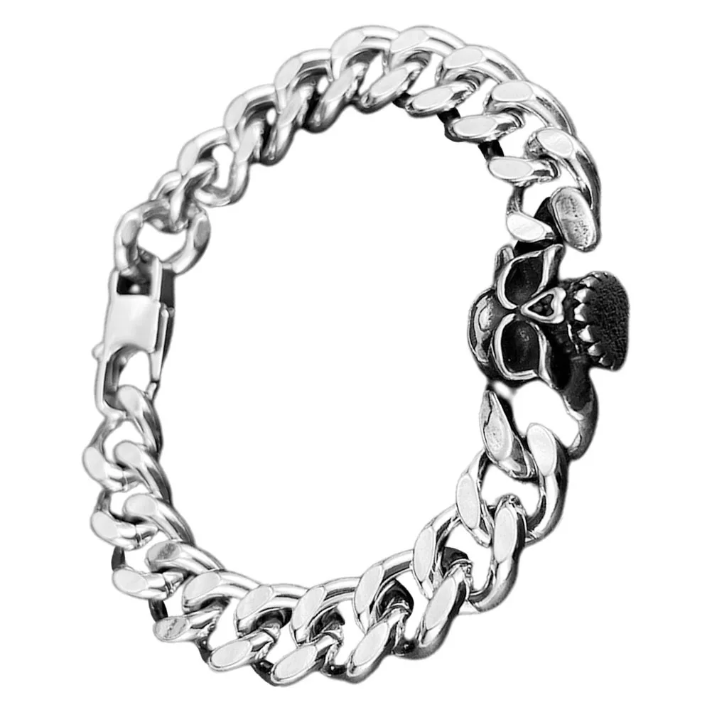 

Skull Bracelet Punk Style Metal Wristband Gothic Chain Jewelry for Men Women Halloween Party Fashion Accessory