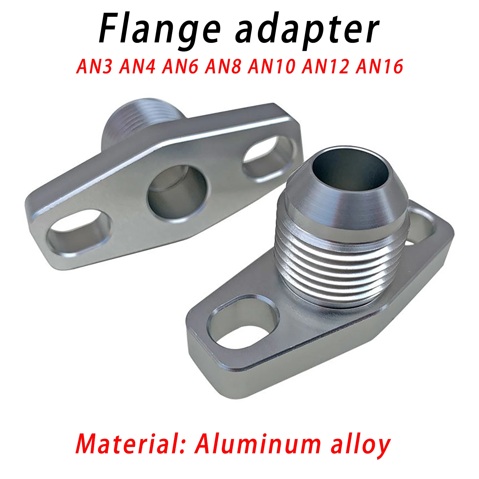 Accesorios de modificación ligeros de aleación de aluminio para tubería de aceite de turbina AN3-AN16, entrada y retorno de aceite, base de aceite, brida de aleación de aluminio para modificación de coches