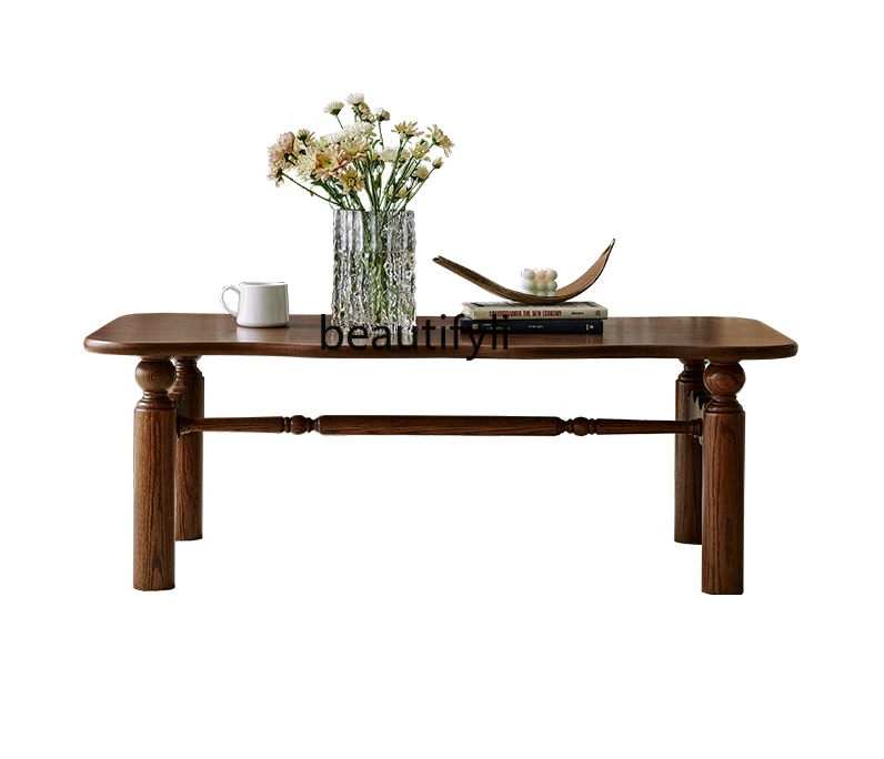 

French Retro Solid Wood American Tea Table Home Small Table Small Apartment Living Room Middle Ancient Tea Table furniture