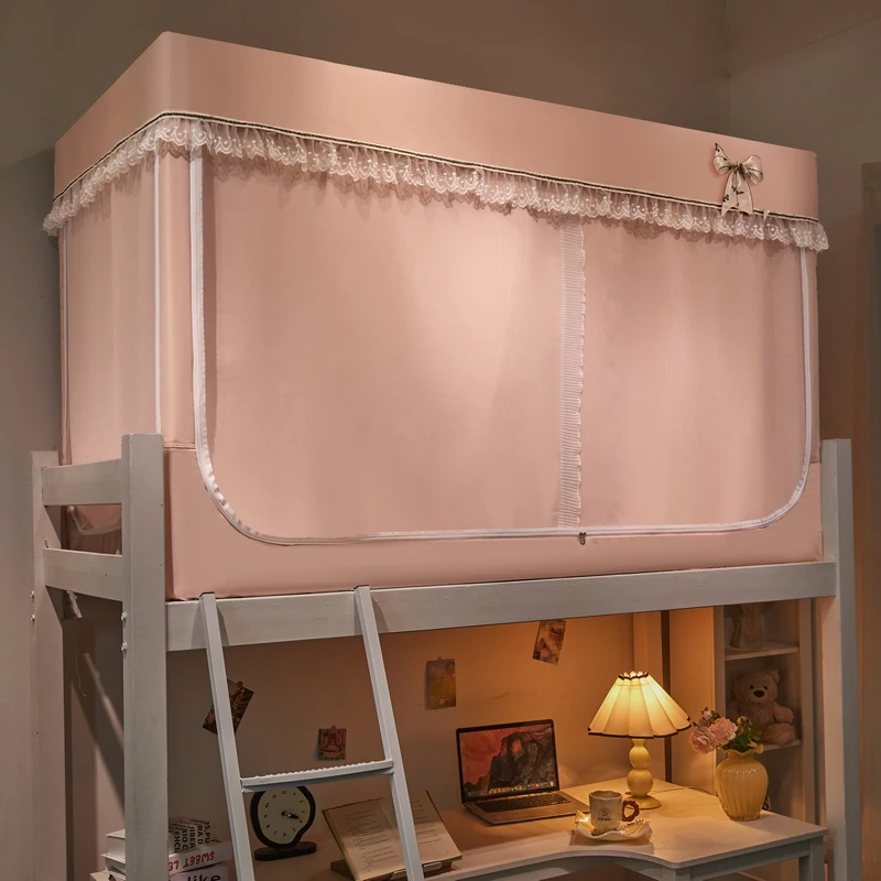 Integrated Bed Curtain Mosquito Net Full Light Blocking Dormitory Special All Encompassing Bed Canopy Universal for Upper And...