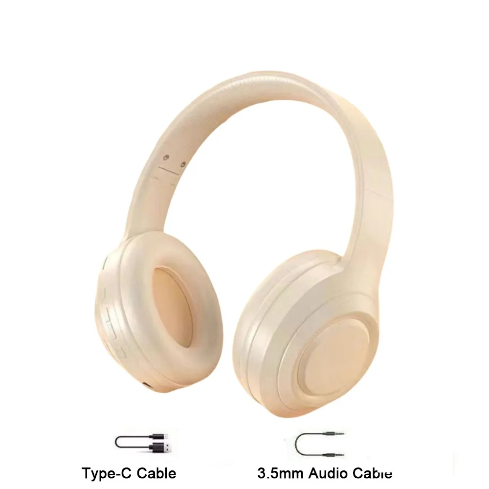Bluetooth 5.3 Wireless Bluetooth Headphones Adjustable Headband HIFI Stereo Over Ear Headsets Foldable Design Noise Reduction