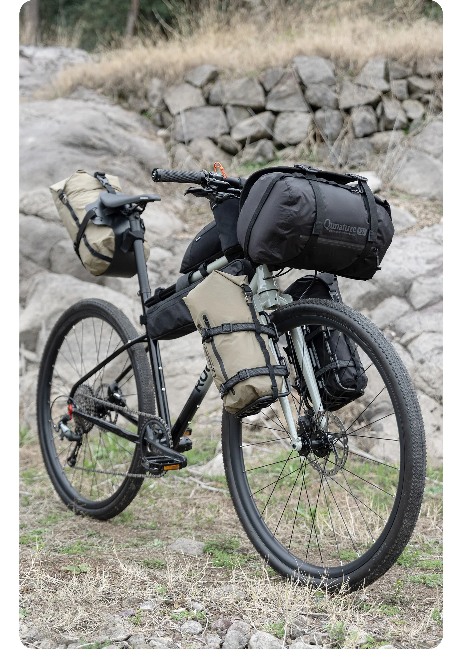 Qunature 2er-Set Fahrradlenker-Flaschentasche MTB/RB Vorderrahmentasche Isolierte Kühltasche Faltbare Fahrradlenkertasche Umhängetasche – Detail 11