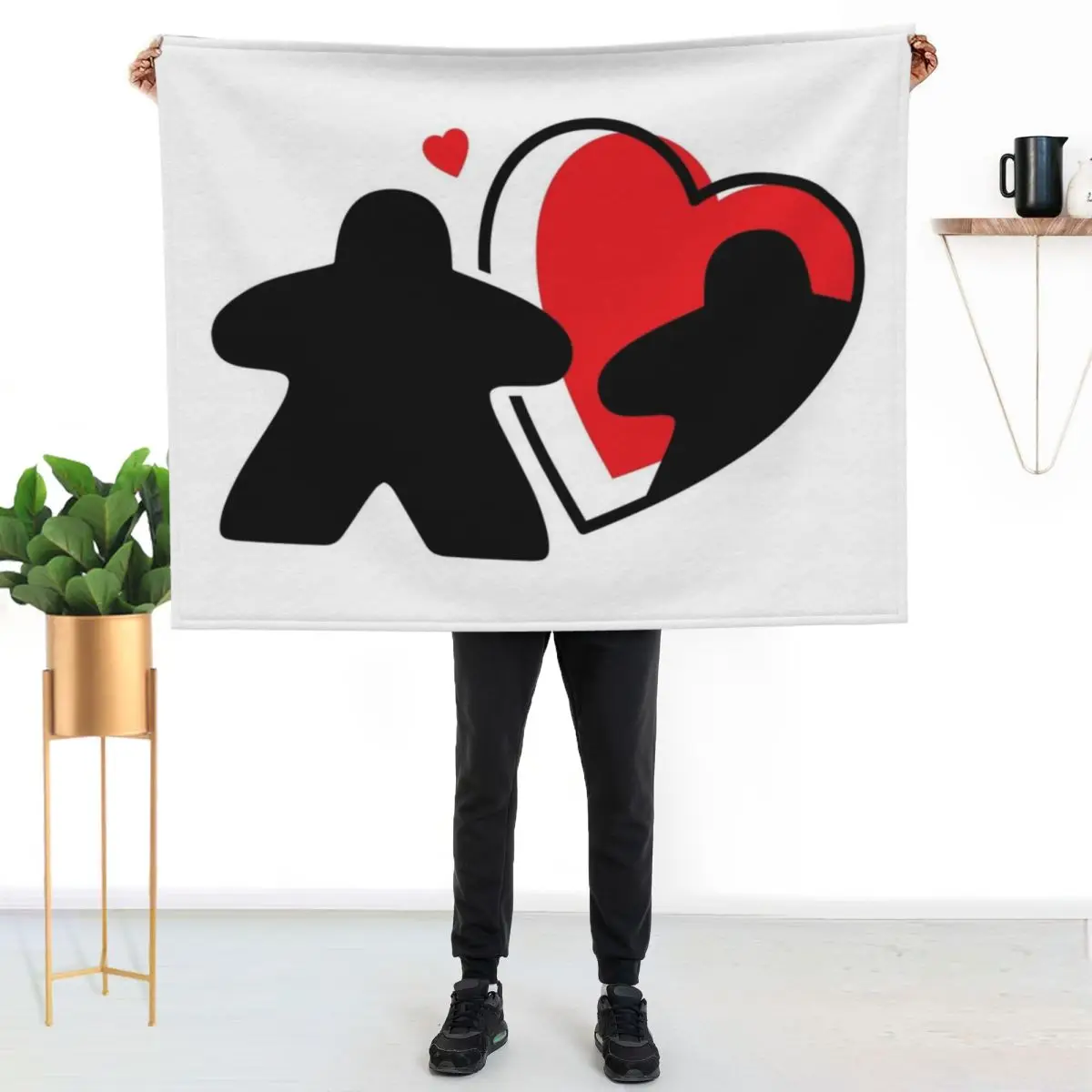 

Meeple Couple in Love - Perfect for the Board Game Couple Throw Blanket Soft Plush Blanket as Housewarming Gift