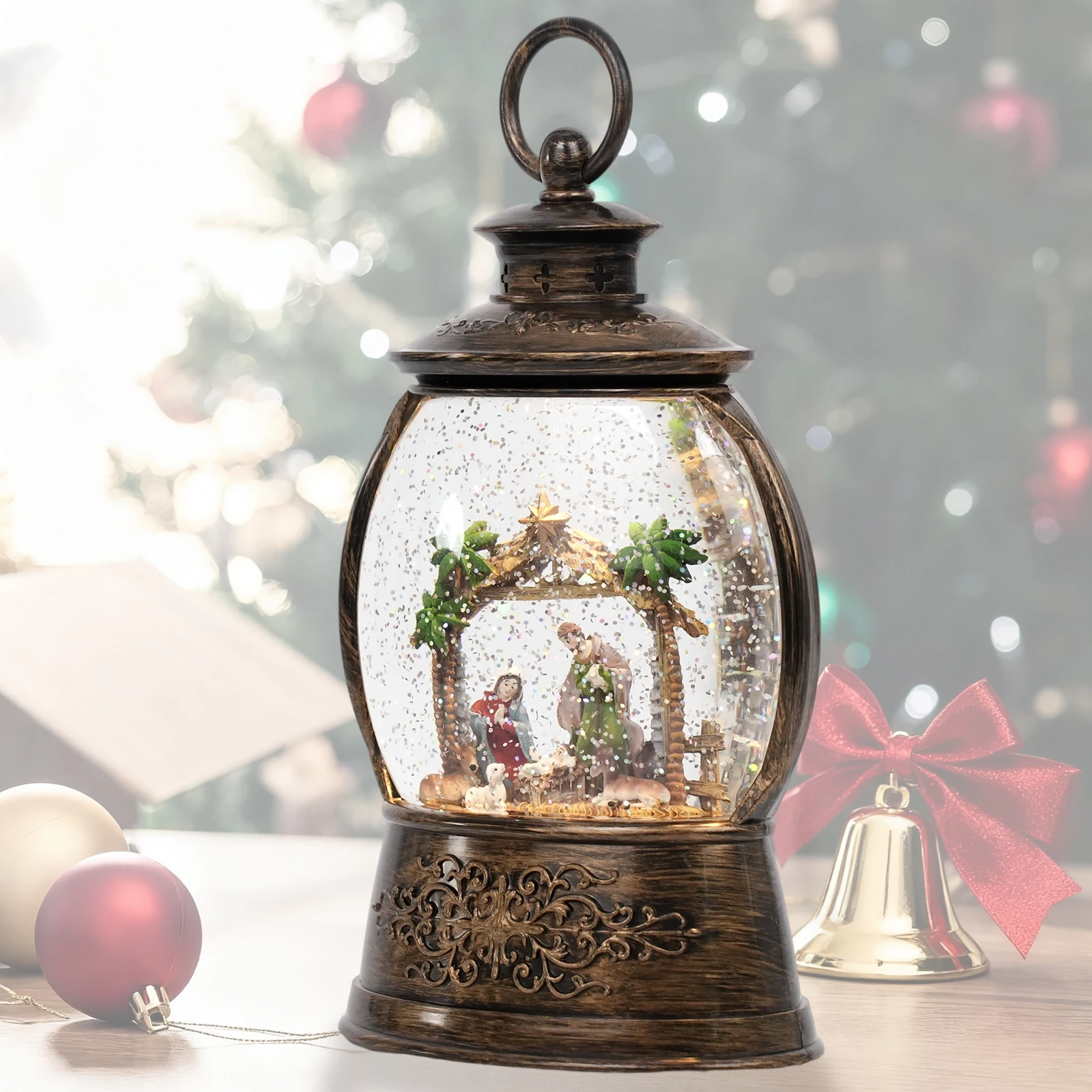 

Christmas Snowball Lights with Music, USB Powered Night Light for Bedroom, Soothing Melodies for Home Decor, Holiday Gift for Ki