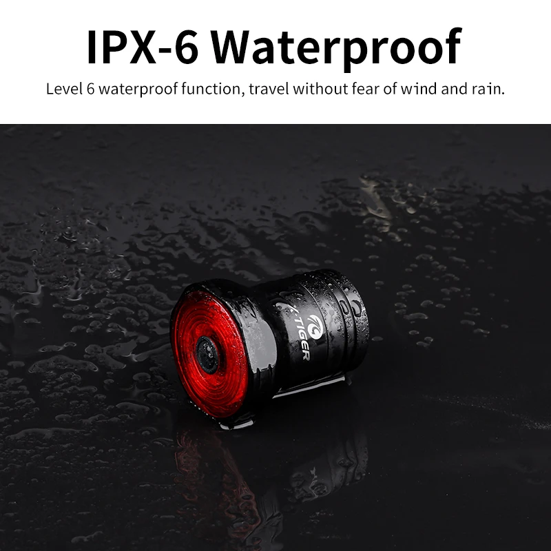 X-Tiger Smart Bike Tail Lights Auto On/Off Sensor Waterproof Bike Lights for Night Riding Ultra Bright Led Bicycle Rear Lights