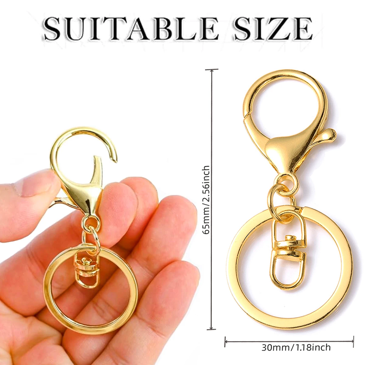 8/18/30 Lobster Claw Hooks Featuring Flat Key Rings and Double Headed Rotating Hooks Suitable For Bag Accessories DIY Craft Gift