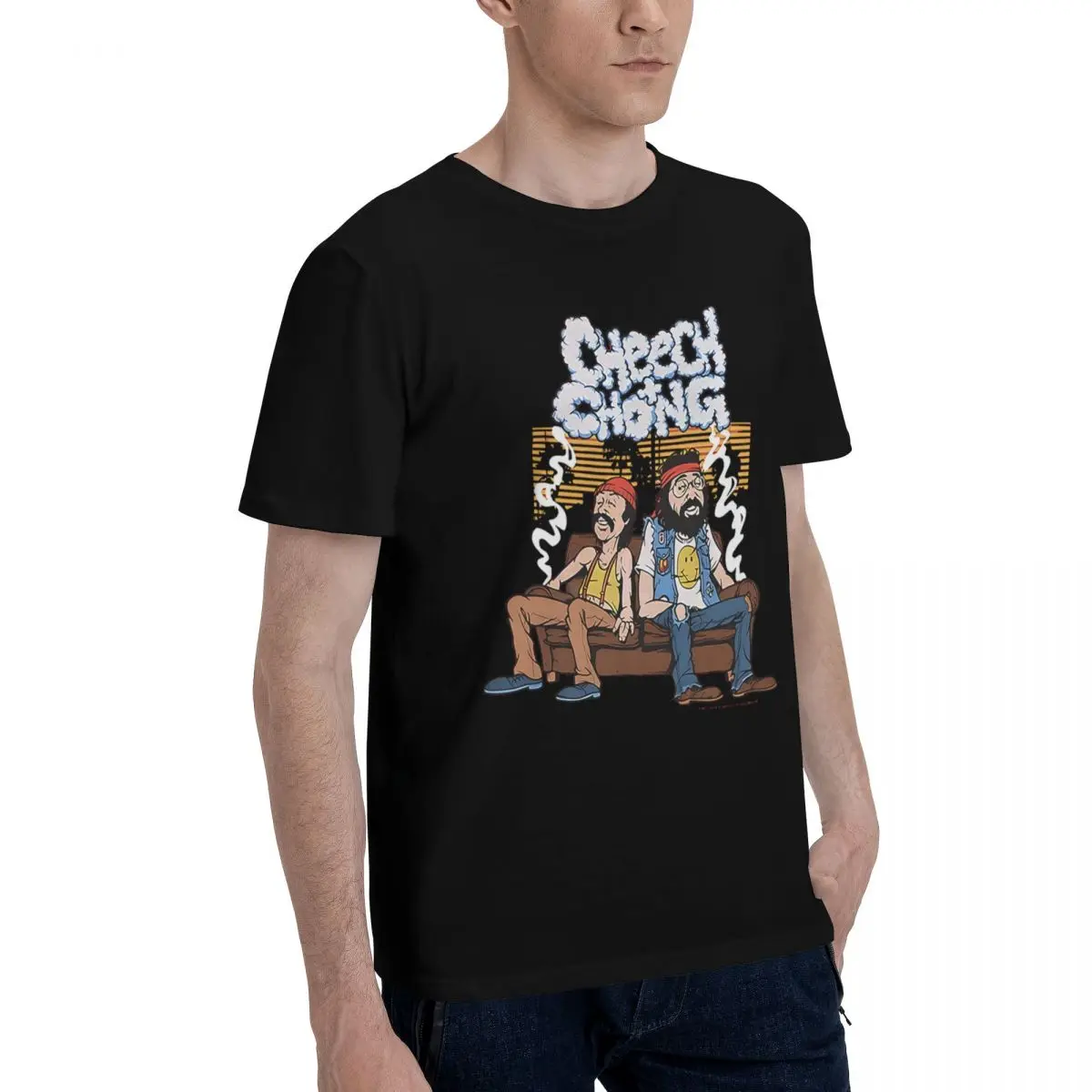 Cheech And Chong Smoke 100% قطن كاجوال مريح للتنفس عتيق للرجال مصمم ملابس علوية للرجال #2