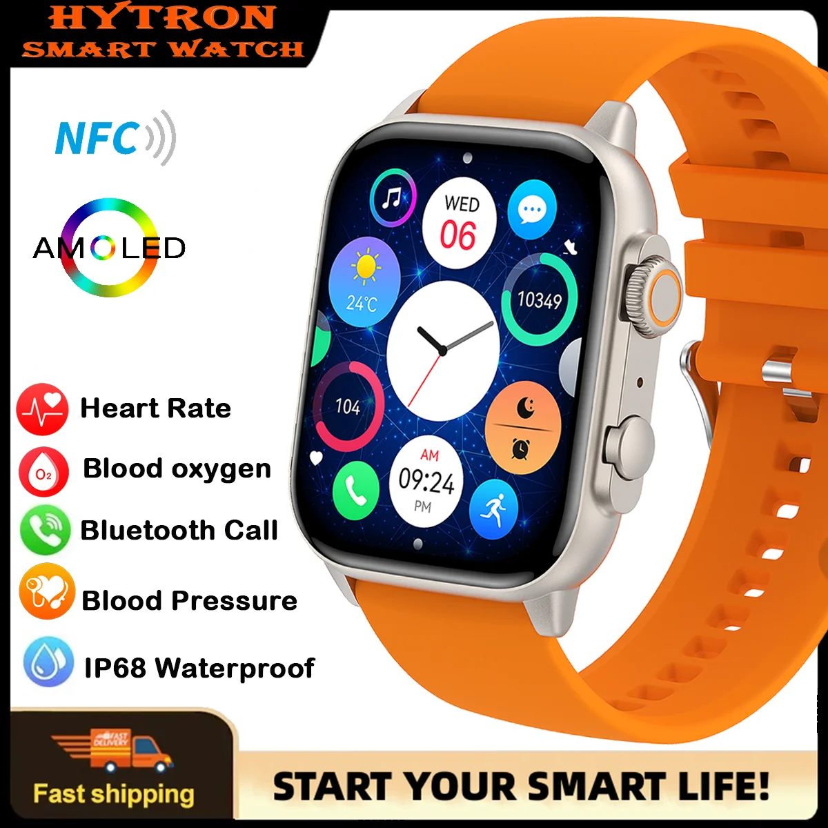 

2025 Latest Smartwatch Men Real AOMLED Screen Bluetooth Call NFC access control Sports Fitness Calorie Tracker Women Smart Watch