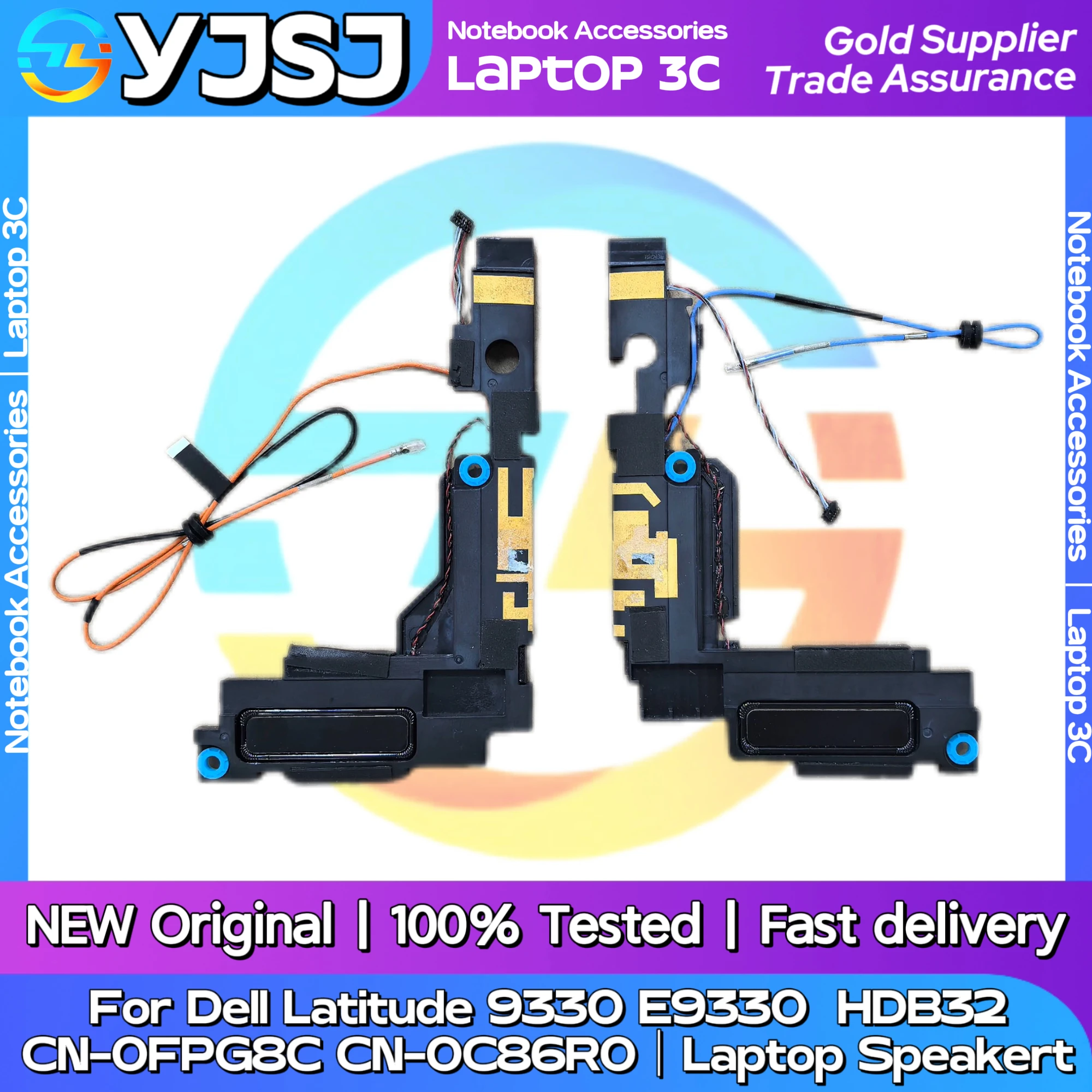 New Original Laptop Notebook Audio Speaker For DELL Latitude 9330 Built in left and right speaker 03D8V5 0K43RM DC33002OU1L/2L