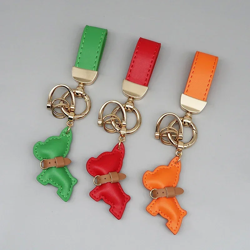 Portachiavi per auto con cucciolo di bulldog francese in pelle da 1 pezzo, regalo creativo, ciondolo per borsa, ornamento, portachiavi per auto carino