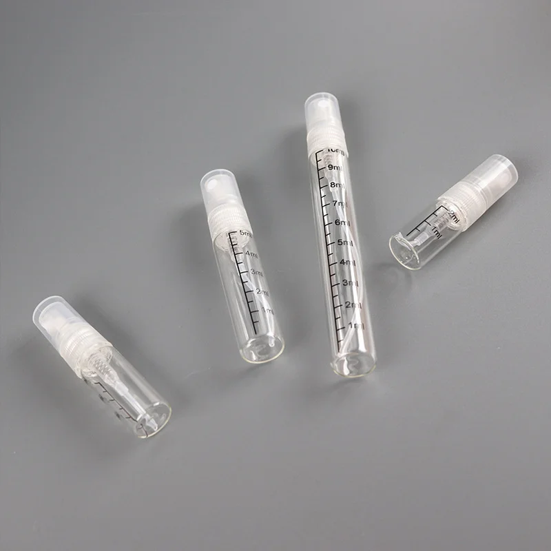 5/50/100PCS 2ml 3ml 5ml 10ml Mist Spray Bottle With Scale Spray Pump Bottle Travel Refillable Bottle Perfume Bottle With Sprayer