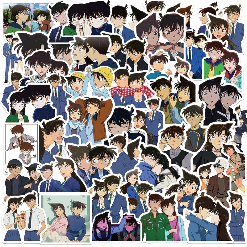 50/30/10PCS Kudou Shinichi Mouri Ran Popular Anime Cartoon Stickers Creative Waterproof Stickers DIY Mobile Phone Case Notebook