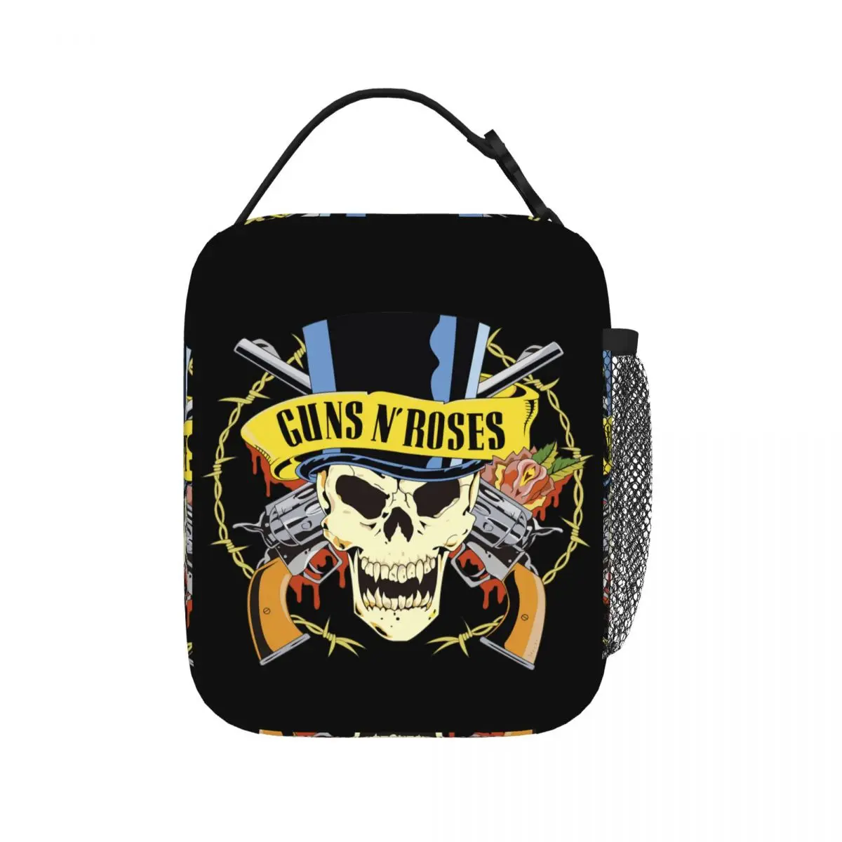 Guns N Rose GNR Logo Steampunk Music Lunch Bags Insulated Lunch Tote Portable Thermal Bag Picnic Bags for Woman Work Kids School