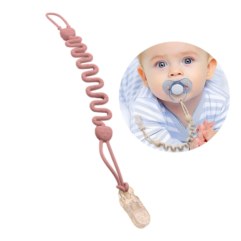 

Food-Grade Silicone Teether Holder Pacifier Chain Secure & Safe Pacifier Holder QX2D