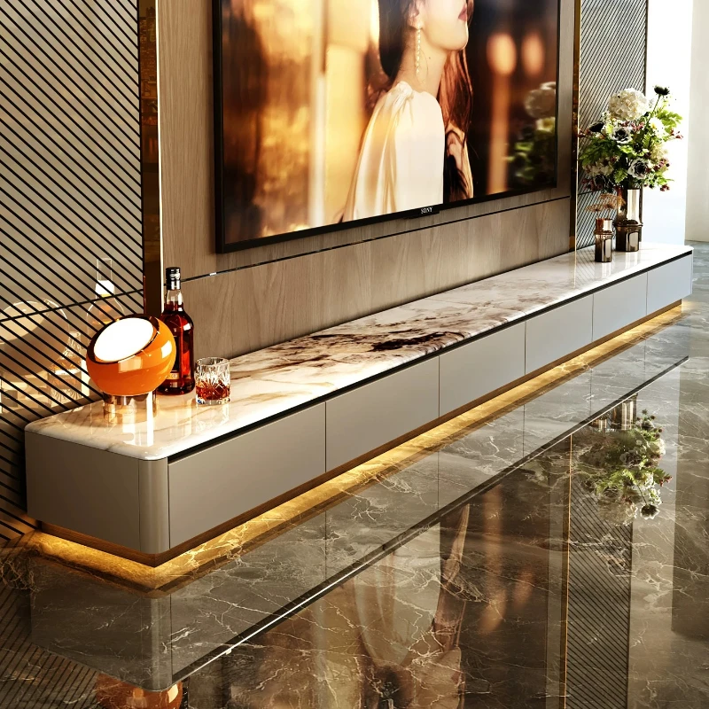 New Marble TV Cabinet Floor-to-ceiling Stands Living Room Storage Storage Tv Stand Mueble Tv Panel Cabinet Furniture For Home