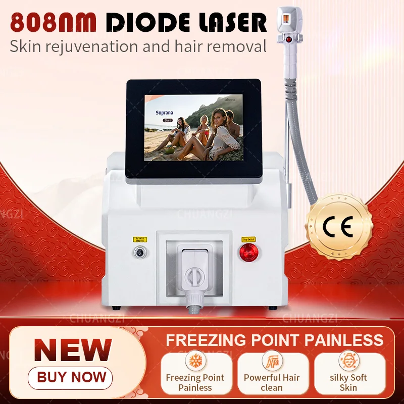 

2025 Portable 808nm755nm1064nm Three Wavelength Diode Laser Permanent Hair Removal Cooling Painless Laser Hair Removal Machine