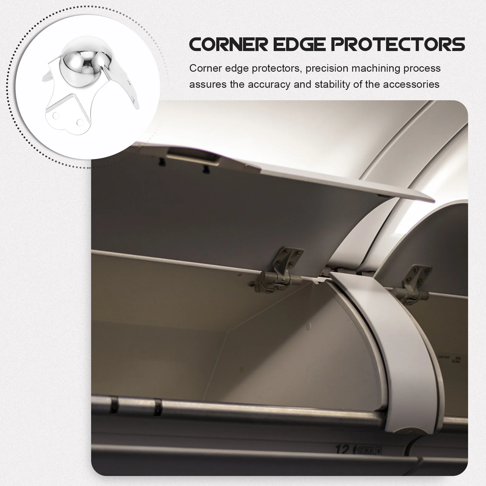 2Pcs Corner Edge Protectors Easy to Install Sturdy Long Lasting Cabinet Guard Ball Corner Edge Protector Flight Box Hardware Kit