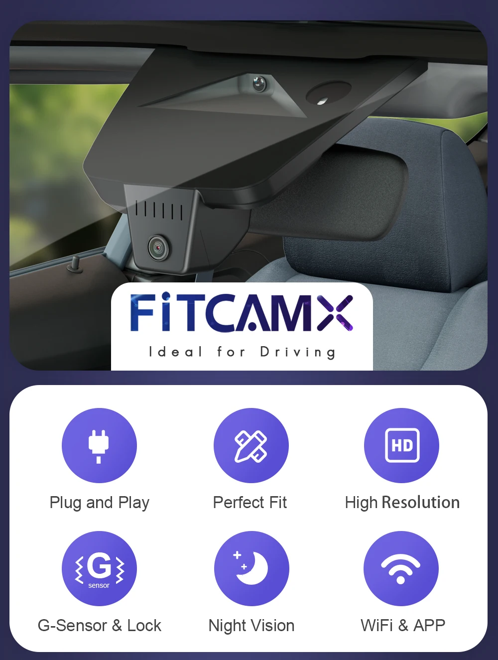 Dashcam Fitcamx Anteriore E Posteriore Per Ford Ranger 2019-2023 – Integrata OEM, 2K+1080P, WiFi, 64GB