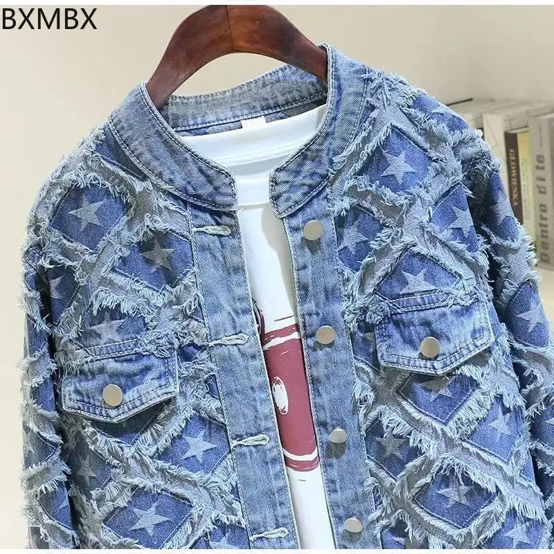 Denim jacket women's short 2025 spring and autumn models new personalized fashion jacket top tide