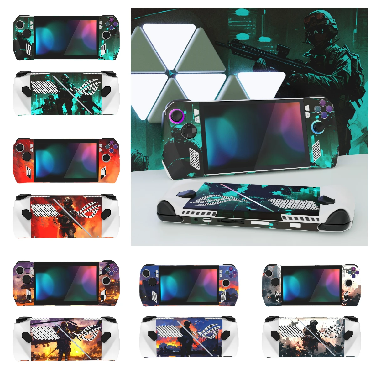 

PlayVital 2 Set Custom Stickers Vinyl Wraps for ROG Ally Handheld Gaming Console, Protective Skin Decal - Heroic Battle Seires