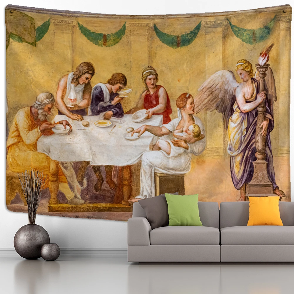 

Vintage Religious Christ Tapestry Wall Hanging Jesus Mystical Psychedelic Boho Home Decor Background Fabric