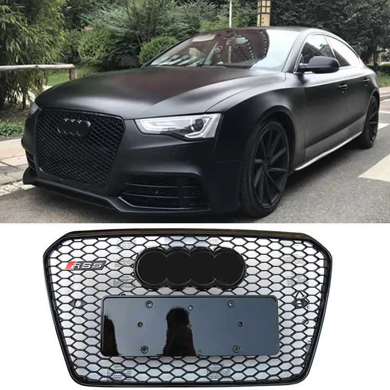 

For Audi A5 modified RA5 2012 2013 2014 2015 2016 Front bumper mesh Racing grills Grill Honeycomb Hood Cover Plate
