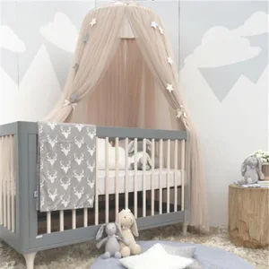 Nordic Princess Crown Dome Tent Mosquito Net de 7 capas Cortina de cama Mesh Decoración de la habitación de la habitación para niños Cuna de cuna rosada 8 Mejor cama de cortina de ventas - №1