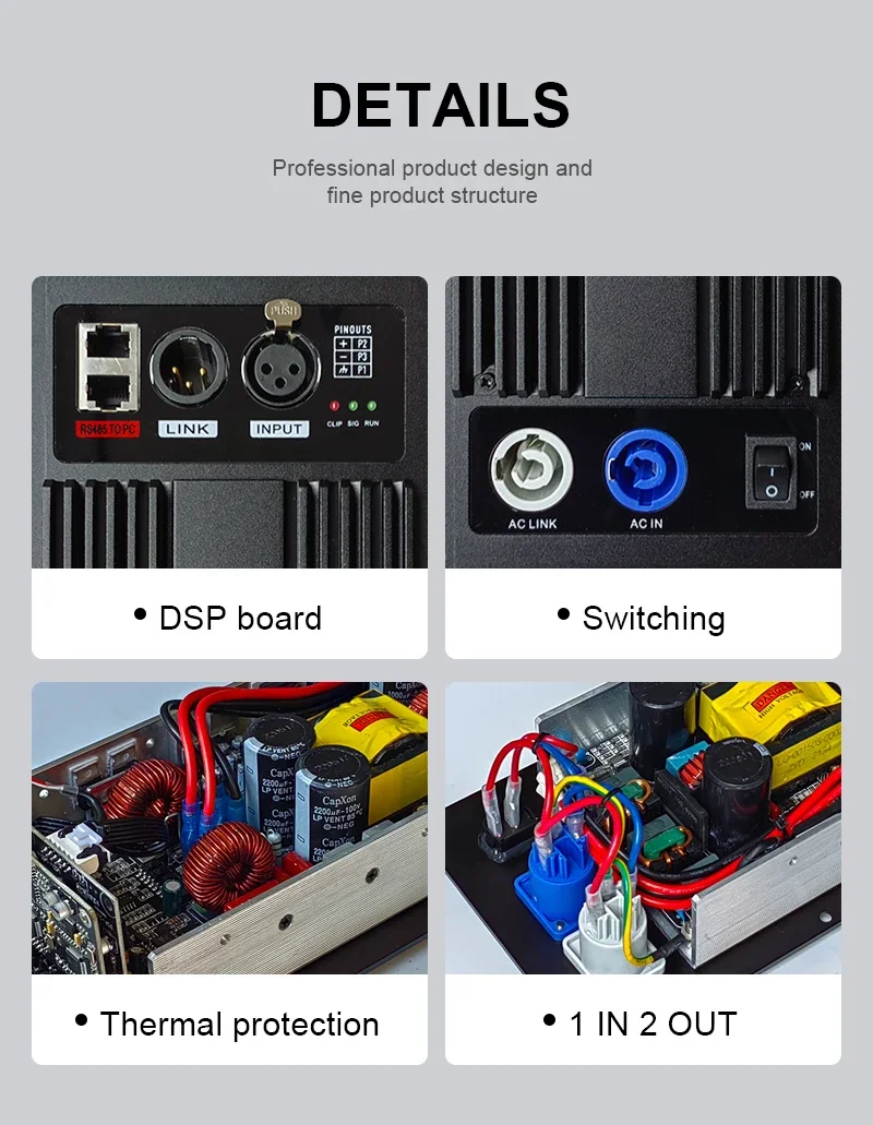 TLF Powerful DSP Class D 1300W Subwoofer Power Amplifier Module Board - Hardware Protection Included PDA1300+CQ260