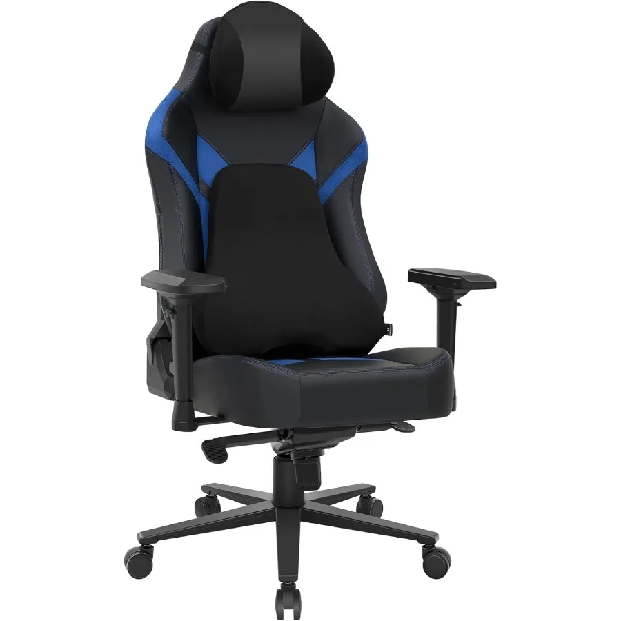 

Эргономичное игровое кресло для домашнего офиса и игровой настройки. Регулируемые 4D подлокотники с высокой спинкой и встроенной головкой.