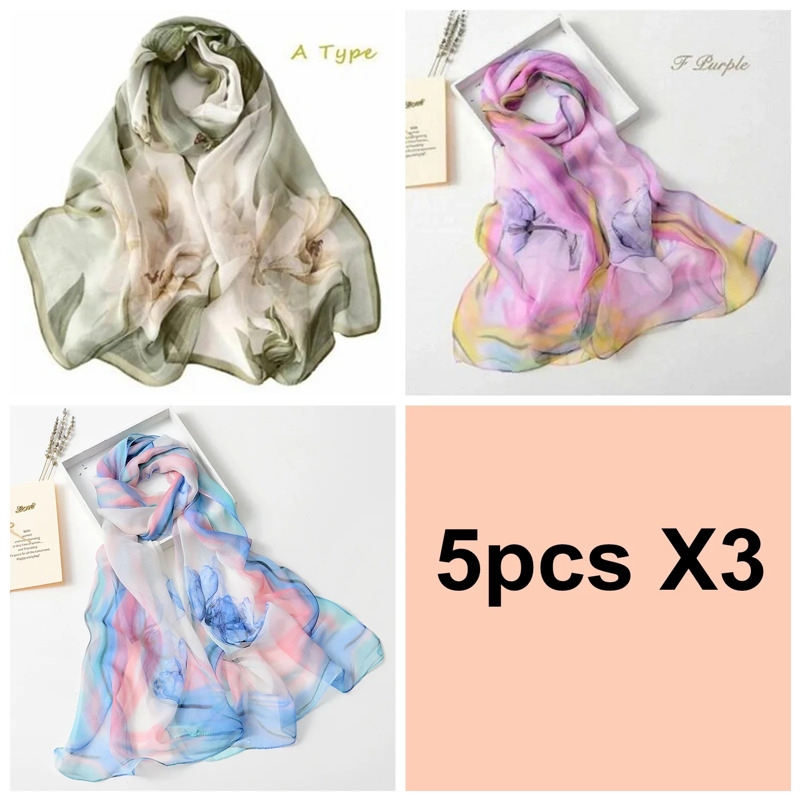 15-個ファッション夏の女性レインボープリントビーチシルクスカーフショールロングラップビーチ日焼け止めヒジャブ