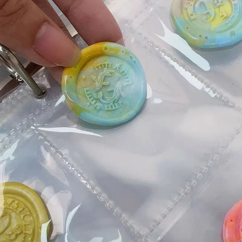 A4 4Holes PVC 15 Pocket Lacquer Coin Collection Loose Leaf Storage Bag Transparent Storage Tool Plastic Holder Storage Binding