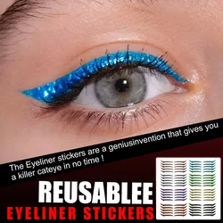 5 Pairs Reusable Glitter Eyeliner Stickers Waterproof Self Adhesive Eyeliner Double Eyelid Line Makeup Tools Eyelid Line Sticker