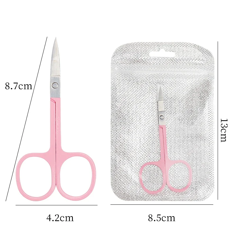 Small Nail Tools 1 Pc Eyebrow Trimming Scissors Stainless Steel Manicure Facial Nose Hair Scissors Women Makeup Beauty Tool