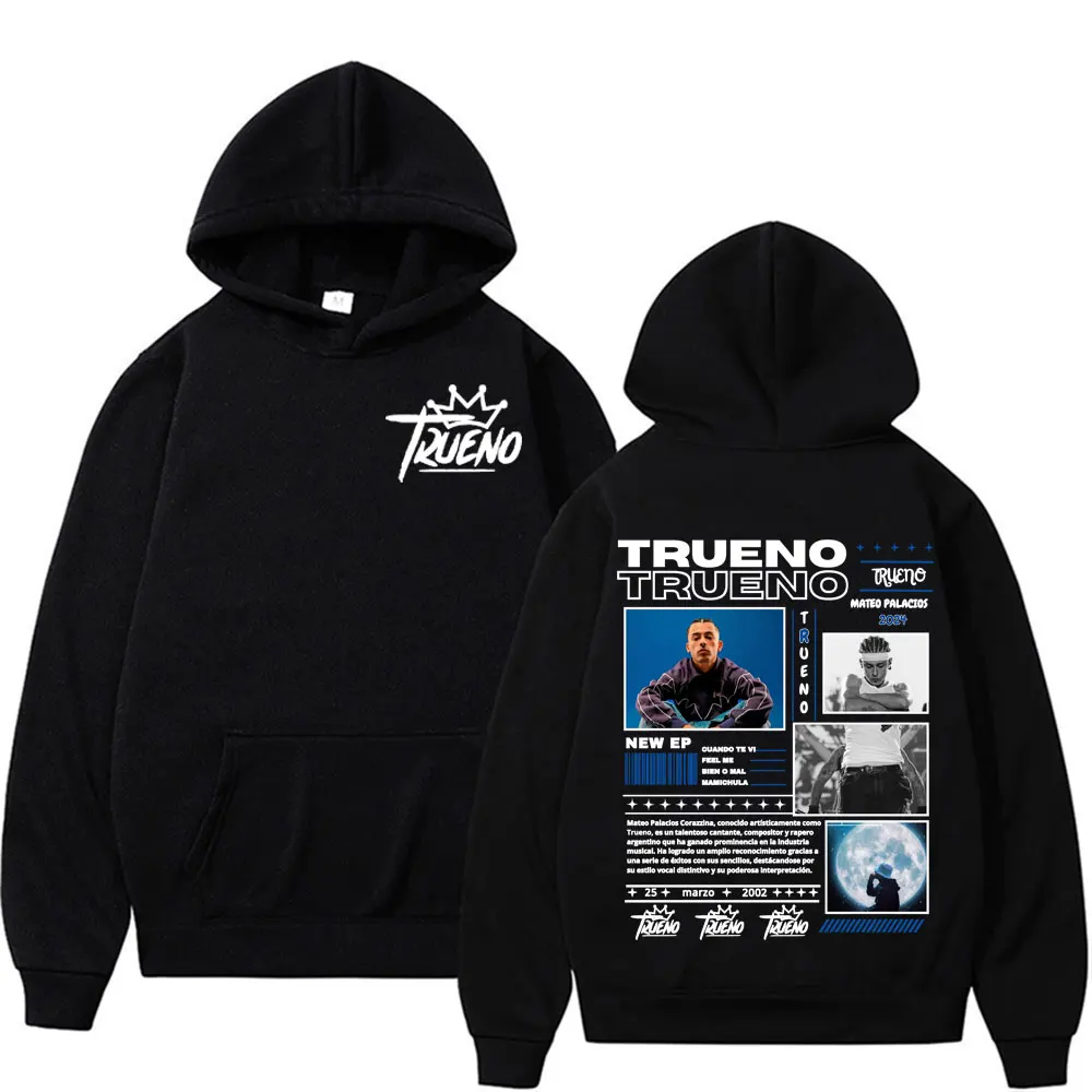 Rapper Trueno Mateo Palacios Album Tour Hoodies Men Harajuku Hip Hop Oversized Hoodie Unisex Casual Fleece Sweatshirt Streetwear