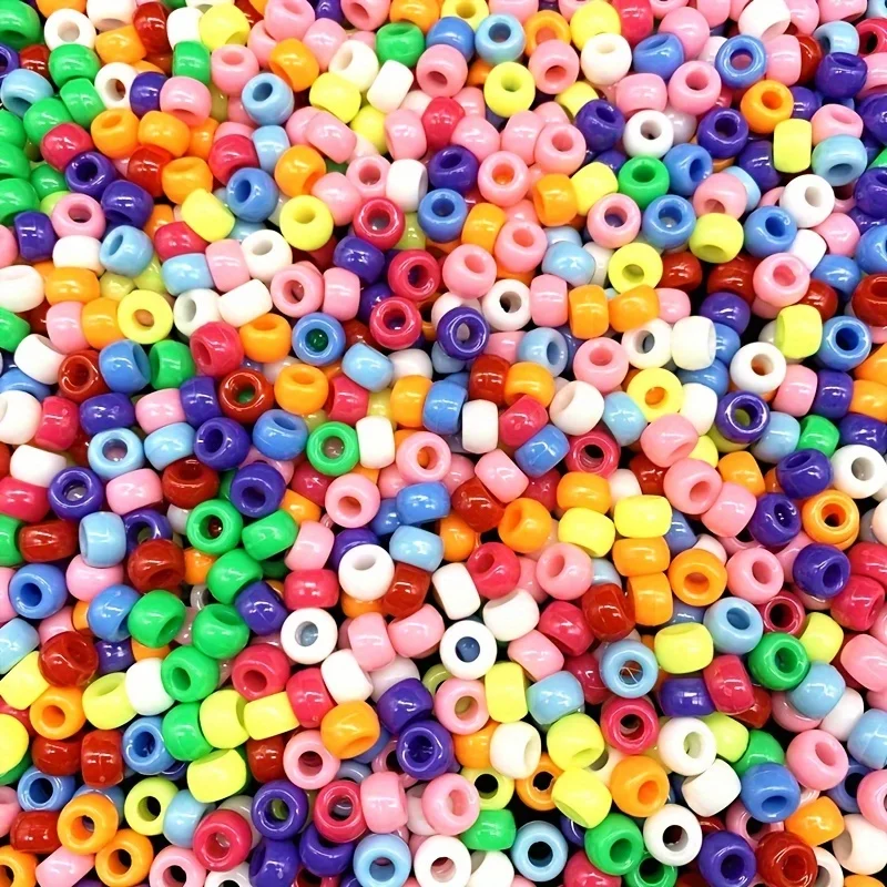 100/6x9mm Colored Plastic Cubic Spacer Beads for Jewelry DIY Bracelet Necklace Handmade Tool Kit Other Handmade Decorations