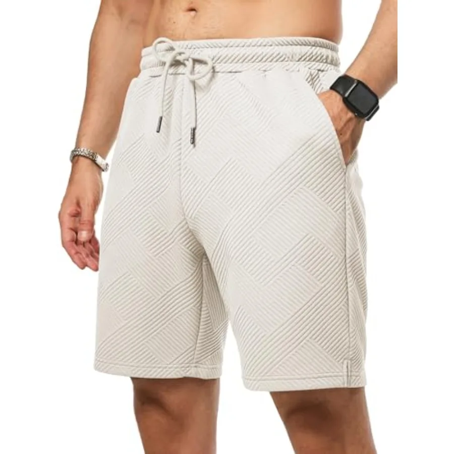 

Мужские повседневные шорты JMIERR 7 дюймов, летние, с эластичным поясом на шнурке, пляжные, спортивные, текстурированные, с карманами