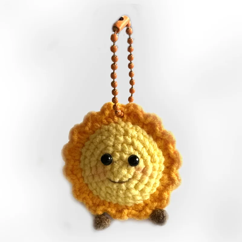 Hand-crocheted sunflower accessory gift, customizable