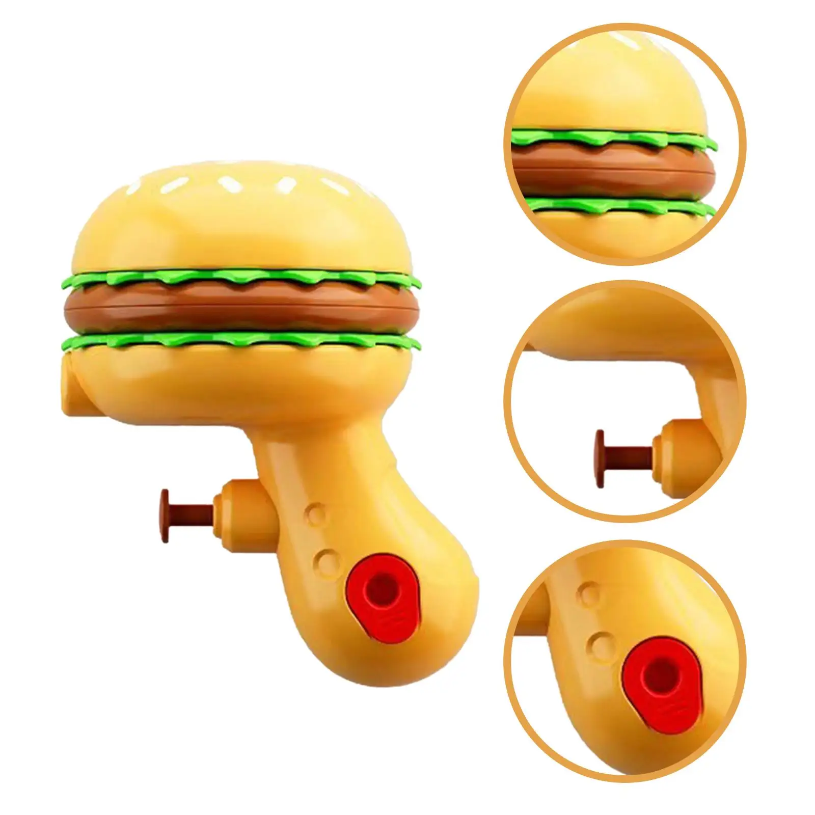 Water Squirter for Kids Party Favors Hamburger Shaped Cartoon Pool Toy Water Fight for Park Backyard Outdoor Swimming Pool Beach