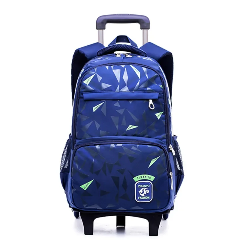 Boy Stylish Waterproof Children School Bags with 2/6 Wheeled Trolley Backpack Gift Boys Removable Backpack Luggage Bag Schoolbag