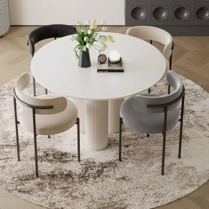 Elegant Living Room Dining Table Modern Round Sedentary Balcony Dining Table Nordic Design Home Furniture