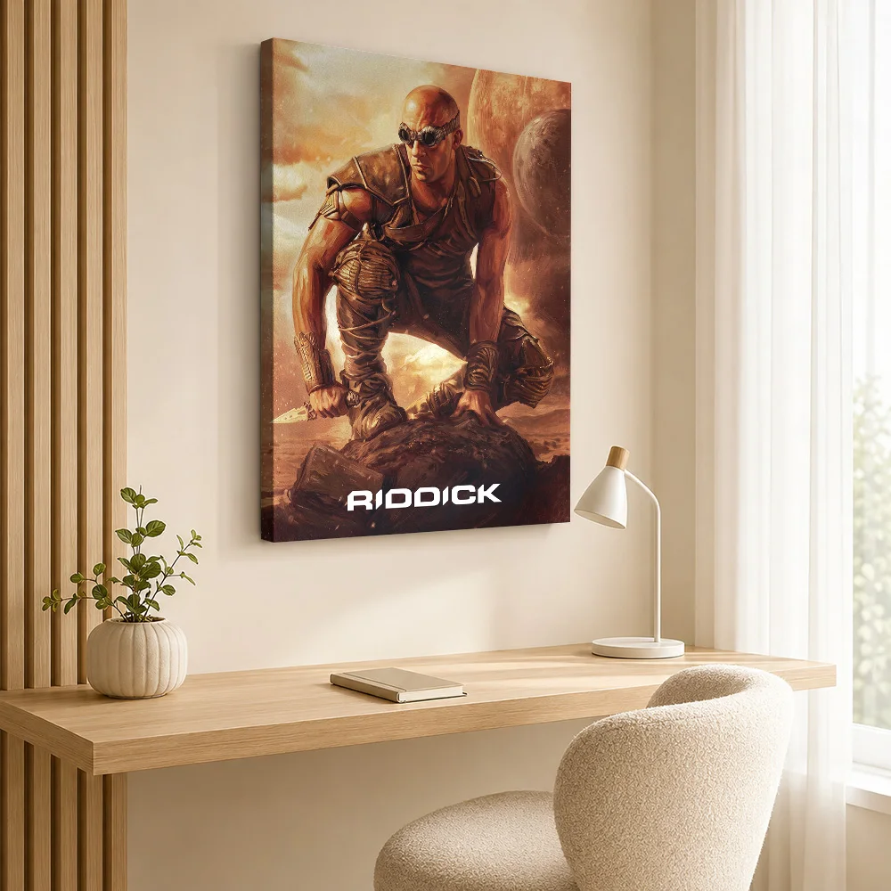 Riddick Movie  Art Canvas Poster Customized Photo Vintage Movie Wall Art for Home Theater Decor Collectible Ready to Hang Gift