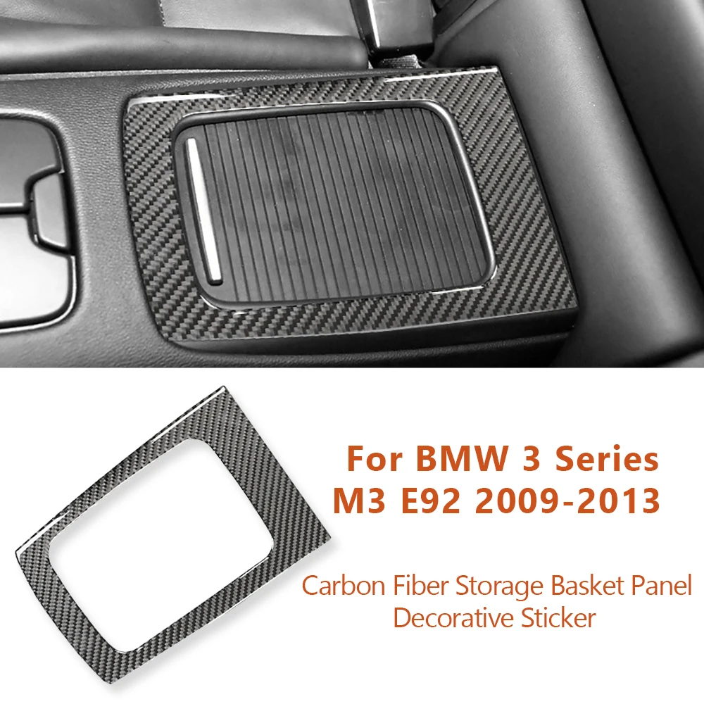 

For BMW 3 Series M3 E92 E93 2009-2013 Carbon Fiber Double Door Car Storage Basket Panel Decorative Stickers Auto Accessoriess