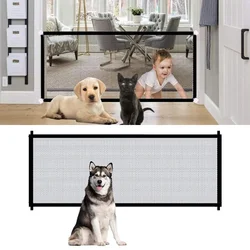 Pet Dog Door Safety Fence Mesh Folding No-Punch Staircase Kitchen Entrance Interior Door Pet Protection Isolation Hook Fence