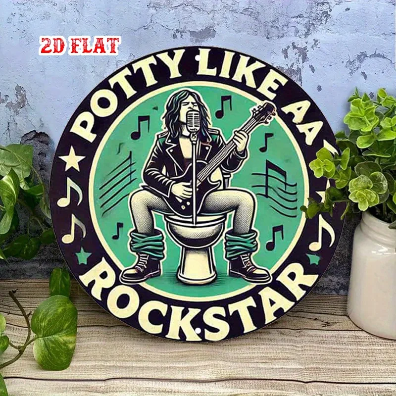 2D Flat, 1pc Humor Metal Wall Decor with 