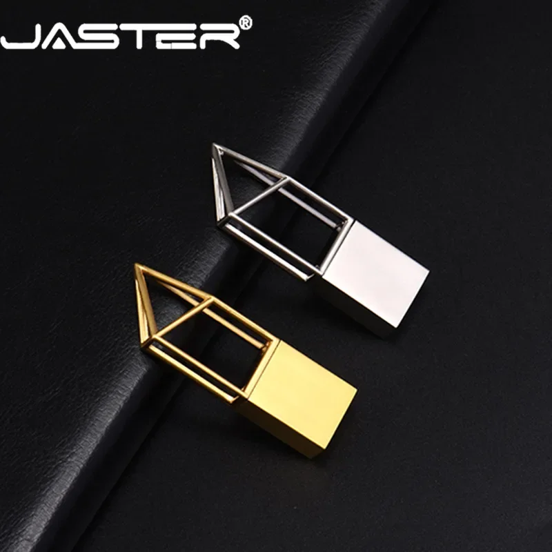 

JASTER Usb 2.0 Flash Drive 64gb 32gb Metal Memory Stick 16gb 8gb 4gb Silver Pen Drive Gift Free Print LOGO