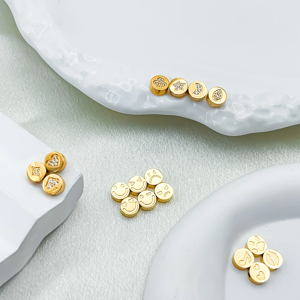 eManco Mini Round Delicate Jewelry Gold and Silver Heart Pendant Homemade Bracelet and Necklace Making Accessories
