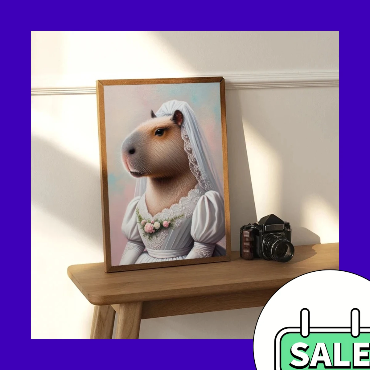 Best Dressed Guests – Otter Duck Capybara Frog Seal Pigeon in Wedding Attire Frameless Canvas for Funny Home Decor Gift 2026