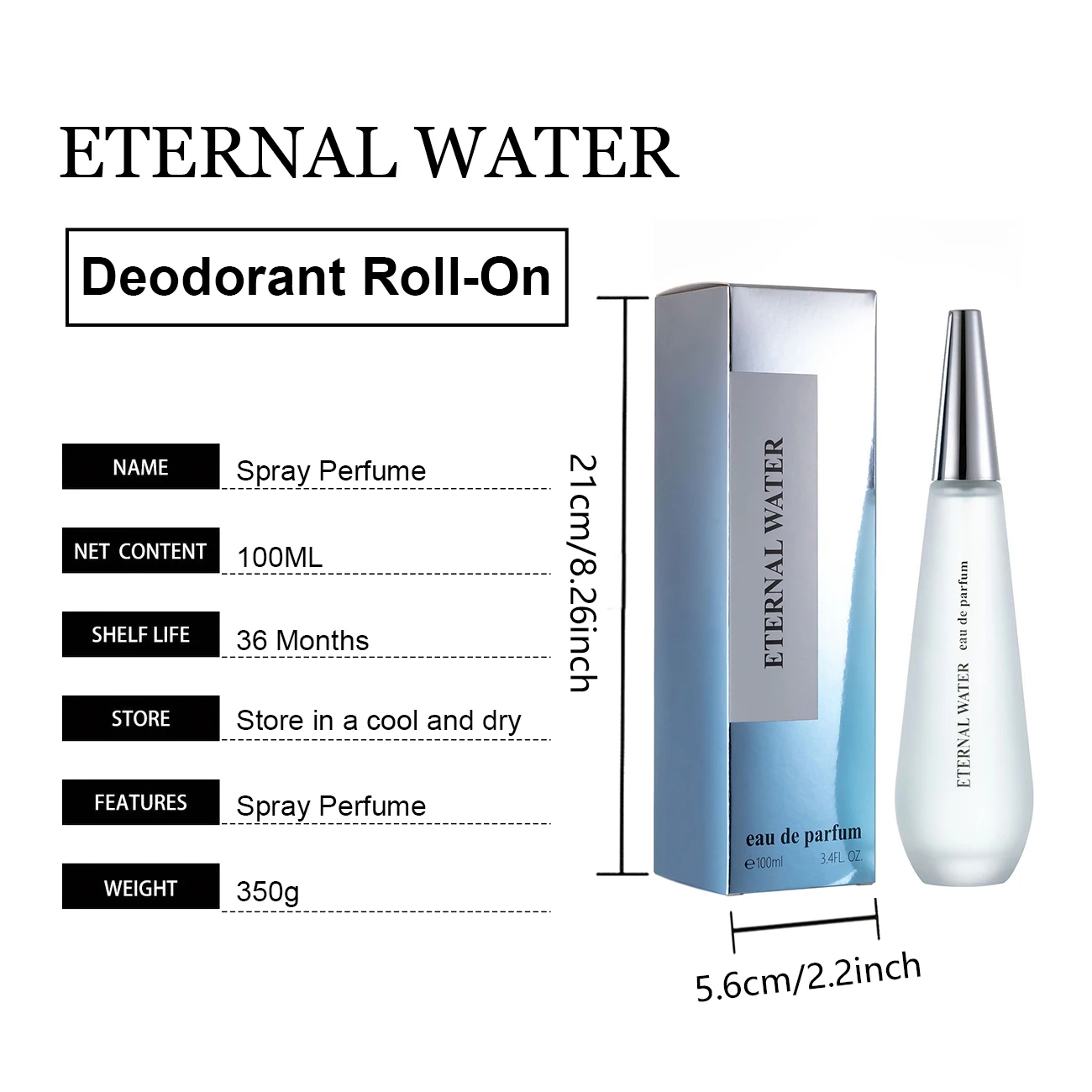 Parfum Wanita, 100ML/3.4oz Semprotan Parfum dengan Aroma Buah, Bunga & Vanila, Parfum Vanila, Tahan Lama, Cocok