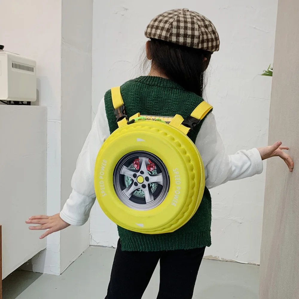 Colorful Tyre Shaped Children\'s Schoolbag EVA Wheel Large Capacity Backpack Spinal Protection Load Reducing Kid Backpack